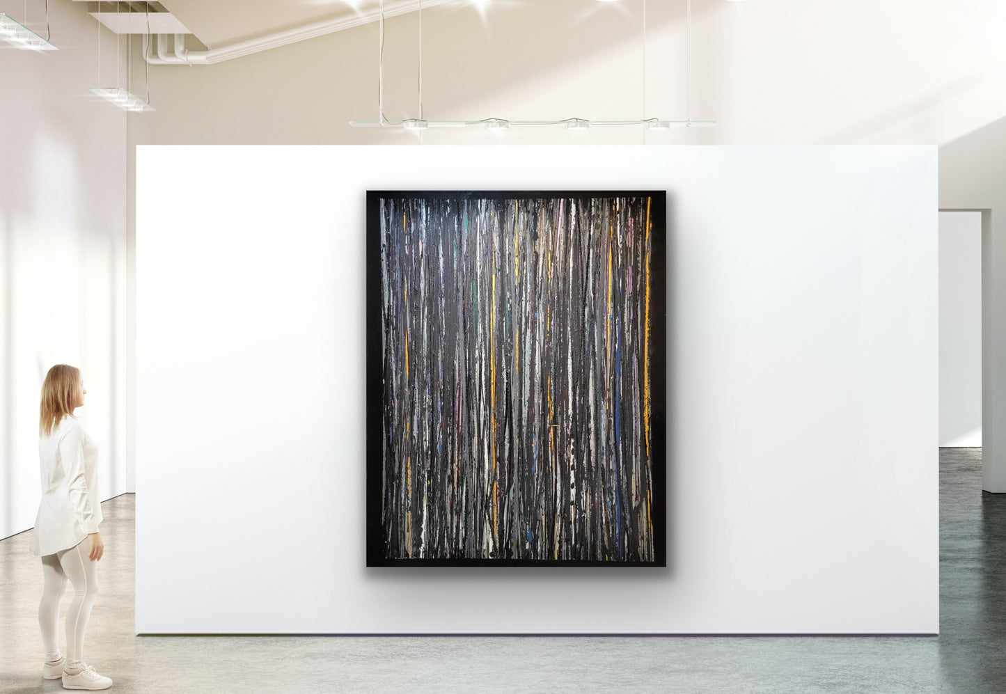 Line Intention (Golden Onyx) stretched canvas